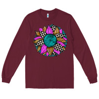 Burgundy race sunflower Long Sleeve Tee - Zillion Design Studio