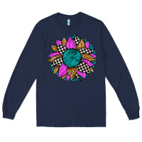 Navy race sunflower Long Sleeve Tee - Zillion Design Studio
