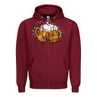 Burgundy beer with christmas lights Zipper Hoodie - FaDigitalArtStudio