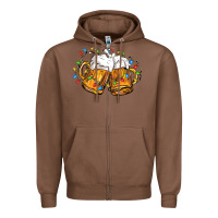 Chestnut beer with christmas lights Zipper Hoodie - FaDigitalArtStudio