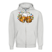 Dove Grey beer with christmas lights Zipper Hoodie - FaDigitalArtStudio