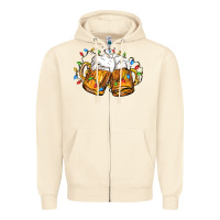 Sandshell beer with christmas lights Zipper Hoodie - FaDigitalArtStudio