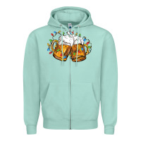 Seafoam beer with christmas lights Zipper Hoodie - FaDigitalArtStudio