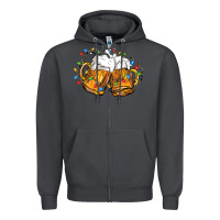 Smoke beer with christmas lights Zipper Hoodie - FaDigitalArtStudio