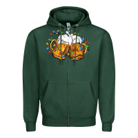 Sports Green beer with christmas lights Zipper Hoodie - FaDigitalArtStudio