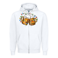 White beer with christmas lights Zipper Hoodie - FaDigitalArtStudio