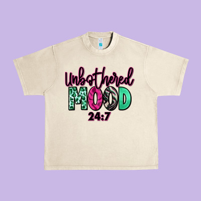 Unbothered Mood 24:7 Urban Heavy Tee Designed By Ranaportraitstore