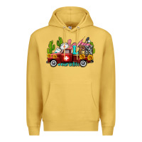 Antique Gold lpn nurse truck with cactus and sunflowers Premium Hoodie - AdoDesignShop
