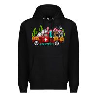 Black lpn nurse truck with cactus and sunflowers Premium Hoodie - AdoDesignShop