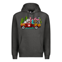 Charcoal Heather lpn nurse truck with cactus and sunflowers Premium Hoodie - AdoDesignShop