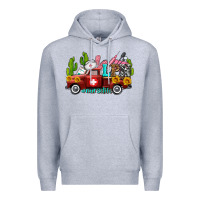 Heather Grey lpn nurse truck with cactus and sunflowers Premium Hoodie - AdoDesignShop