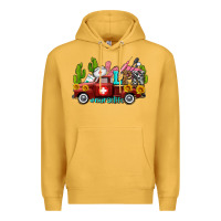 Mustard lpn nurse truck with cactus and sunflowers Premium Hoodie - AdoDesignShop