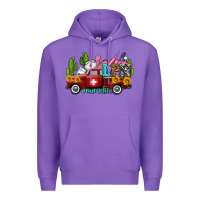 Purple lpn nurse truck with cactus and sunflowers Premium Hoodie - AdoDesignShop