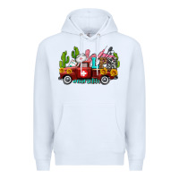 White lpn nurse truck with cactus and sunflowers Premium Hoodie - AdoDesignShop