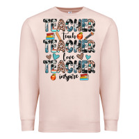 Pale Pink teacher teach love inspire Premium Sweatshirt - JahusDesignShop