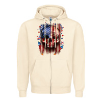 Sandshell 4th of July skull American flag Zipper Hoodie - Neo Western