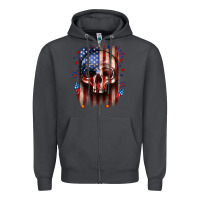 Smoke 4th of July skull American flag Zipper Hoodie - Neo Western