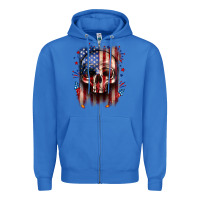 True Royal 4th of July skull American flag Zipper Hoodie - Neo Western