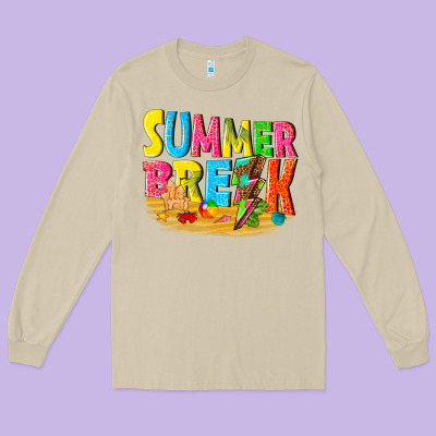 Summer Break Long Sleeve Tee Designed By Texasbilliewilder