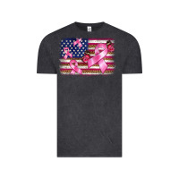 Vintage Black breast cancer american flag background Vintage Tee - BarkalooDesign