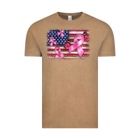 Vintage Coffee breast cancer american flag background Vintage Tee - BarkalooDesign