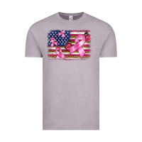 Vintage Zinc breast cancer american flag background Vintage Tee - BarkalooDesign