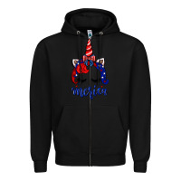 Black 4th of July unicorn Zipper Hoodie - Neo Western