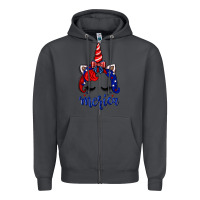 Smoke 4th of July unicorn Zipper Hoodie - Neo Western