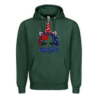 Sports Green 4th of July unicorn Zipper Hoodie - Neo Western