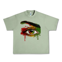 Oil Green Watercolor Juneteenth eyes Urban Heavy Tee - RanaPortraitStore