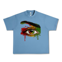 Pebble Blue Watercolor Juneteenth eyes Urban Heavy Tee - RanaPortraitStore