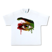 White Watercolor Juneteenth eyes Urban Heavy Tee - RanaPortraitStore