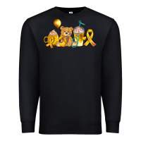 Black childhood cancer ribbon and coffee cups Premium Sweatshirt - AdoDesignShop