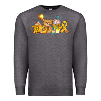 Charcoal Heather childhood cancer ribbon and coffee cups Premium Sweatshirt - AdoDesignShop