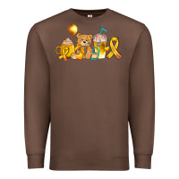 Chestnut childhood cancer ribbon and coffee cups Premium Sweatshirt - AdoDesignShop