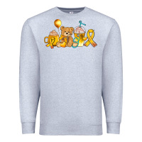 Heather Grey childhood cancer ribbon and coffee cups Premium Sweatshirt - AdoDesignShop