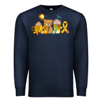 Navy childhood cancer ribbon and coffee cups Premium Sweatshirt - AdoDesignShop