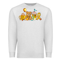 Oatmeal Heather childhood cancer ribbon and coffee cups Premium Sweatshirt - AdoDesignShop