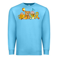 Ocean Blue childhood cancer ribbon and coffee cups Premium Sweatshirt - AdoDesignShop