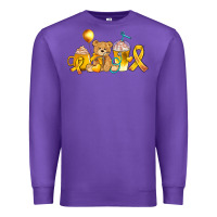 Purple childhood cancer ribbon and coffee cups Premium Sweatshirt - AdoDesignShop