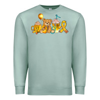Seafoam childhood cancer ribbon and coffee cups Premium Sweatshirt - AdoDesignShop