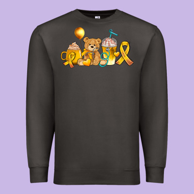 Childhood Cancer Ribbon And Coffee Cups Premium Sweatshirt Designed By Adodesignshop