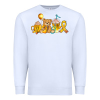 White childhood cancer ribbon and coffee cups Premium Sweatshirt - AdoDesignShop