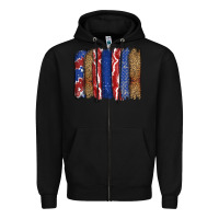 Black 4th of July brushstroke Zipper Hoodie - CowGirlArtShop