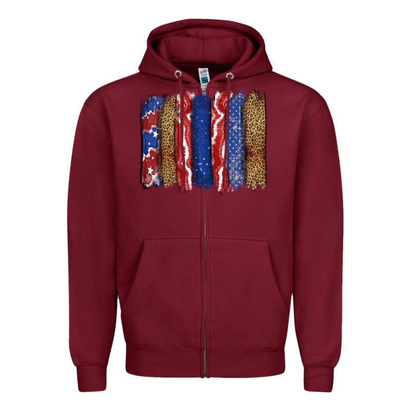 4th Of July Brushstroke Zipper Hoodie by CowGirlArtShop | Teevron