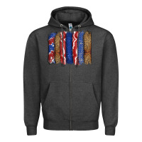 Charcoal Heather 4th of July brushstroke Zipper Hoodie - CowGirlArtShop