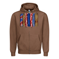 Chestnut 4th of July brushstroke Zipper Hoodie - CowGirlArtShop