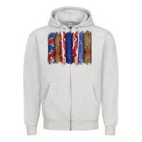 Dove Grey 4th of July brushstroke Zipper Hoodie - CowGirlArtShop