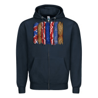 Navy 4th of July brushstroke Zipper Hoodie - CowGirlArtShop