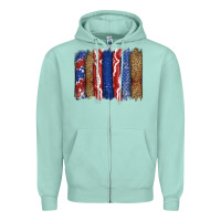 Seafoam 4th of July brushstroke Zipper Hoodie - CowGirlArtShop